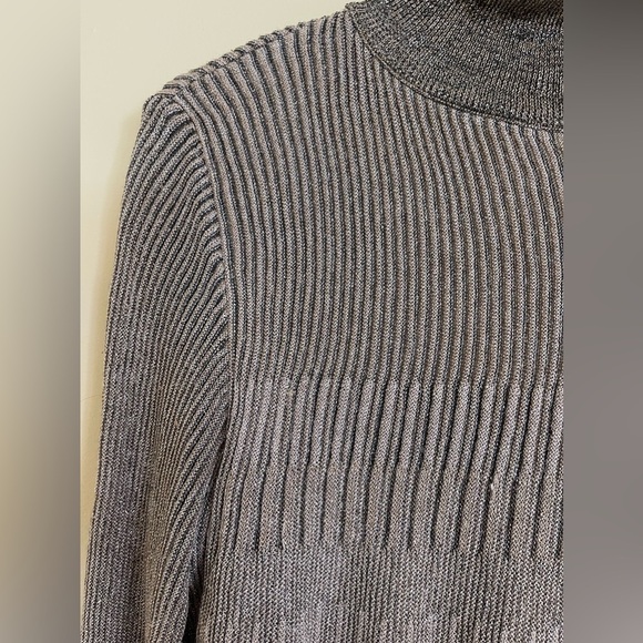 Zara Ruffled Knit Metallic Treads Dress Women Size L US - Picture 8 of 10